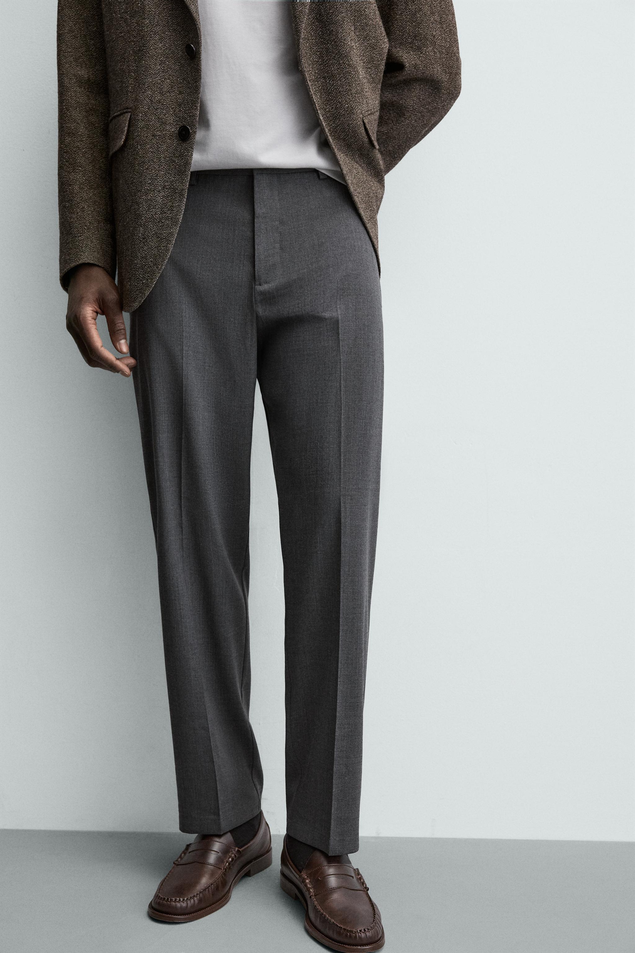 REGULAR FIT WOOL BLEND NON-IRON PANTS